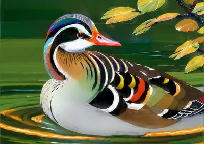 Dyr: mandarin and 1 af Josef Johann Michel