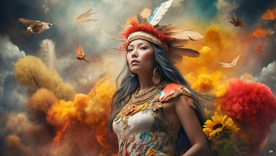 Dreamcore_dreamlike_scene-native american_05 af Josef Johann Michel