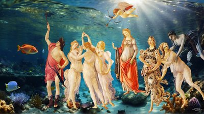 JJM-recreate_Botticelli-S_La Primavera_undervand af Josef Johann Michel