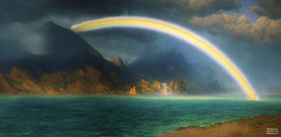 JJM genskaber Bierstadt-A: Rainbow over Jenny Lake af Josef Johann Michel