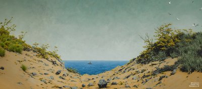 JJM luo uudelleen Friedrich-C-D: Näkymä pankin laman läpi (panoraama) af Josef Johann Michel