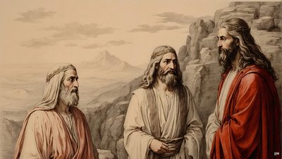 Jesus_Forklaring med Moses og Elias_01 af Josef Johann Michel