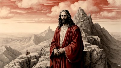 Jesus_blev vist alle verdens riger af djævelen på et bjerg - tilbed mig_03 af Josef Johann Michel
