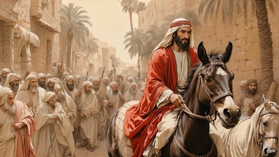 Jesus går ind i Jerusalem_04 af Josef Johann Michel