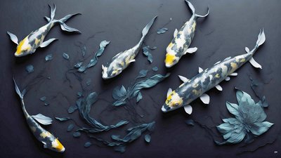 mustemaalaus: Koi-Karpfish_yellow_01 af Josef Johann Michel
