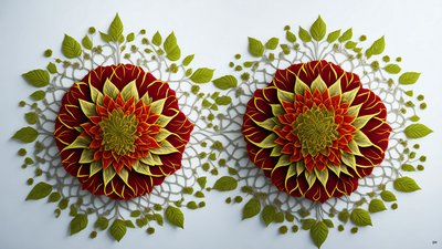 mandala: hibiscus-kukkaelementit_01 af Josef Johann Michel
