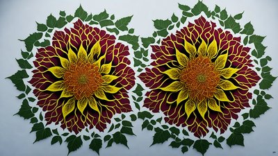 mandala: hibiscus-blomsterelementer_02 af Josef Johann Michel