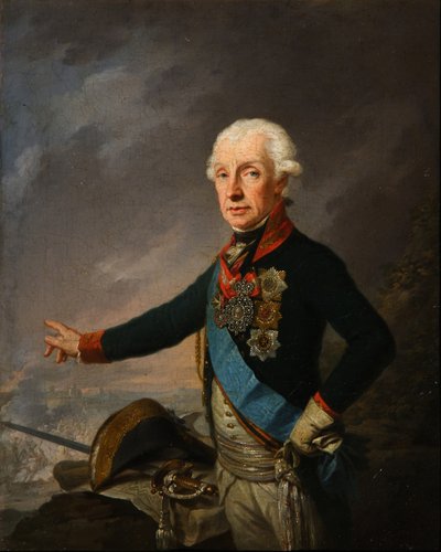 Portræt af feltmarskal generalissimo prins Alexander Suvorov 1729–1800, 1799 af Josef Kreuzinger