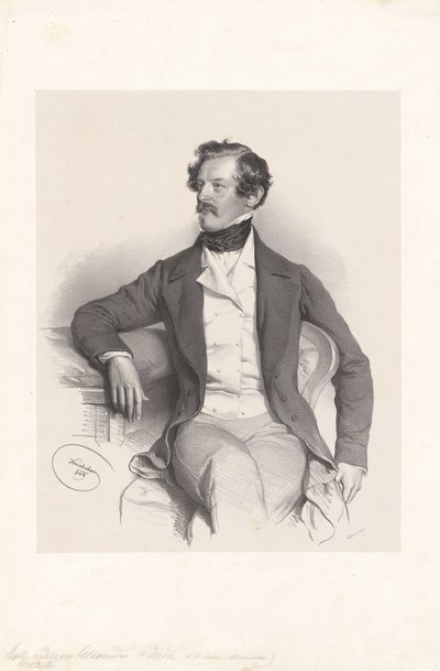 Alexander friherre von Bach (1813-1893), jurist, politiker af Josef Kriehuber