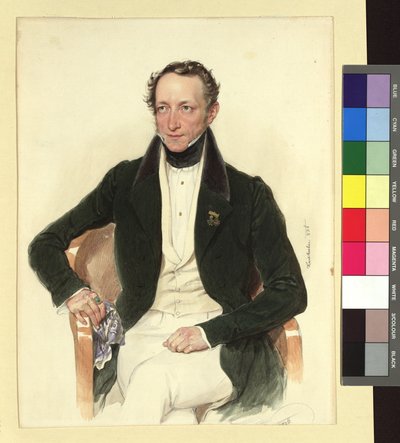 Portræt af digteren og teaterdirektøren Johann Ludwig Deinhardstein af Josef Kriehuber