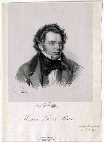 Franz Schubert Litho af Josef Kriehuber