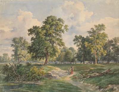 Stort parklandskab, Laxenburg af Josef Kriehuber