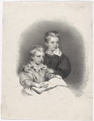 Kronprins Franz Joseph og ærkehertug Ferdinand Maximilian Josef som børn af Josef Kriehuber