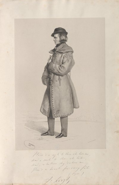 Portræt af Franz Liszt 1811-1886, 1840. af Josef Kriehuber