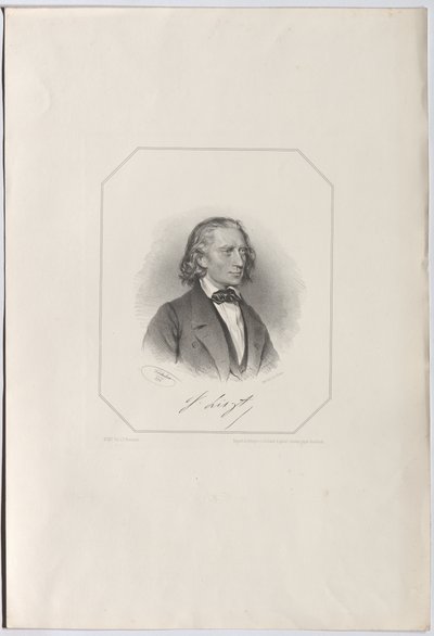 Portræt af Franz Liszt 1811-1886, 1856. af Josef Kriehuber