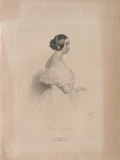 Portræt af operasangerinden Marietta Brambilla 1807-1875, 1839. af Josef Kriehuber
