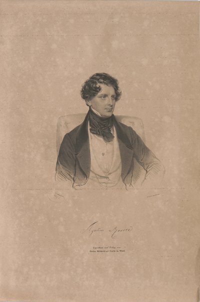Portræt af operasangeren Agostino Rovere 1804-1865, 1839. af Josef Kriehuber