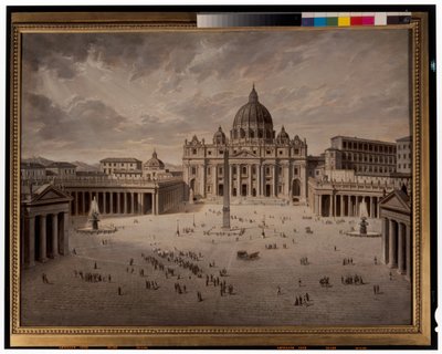 Peterspladsen & Udsigt over Forum i Rom af Josef Langl