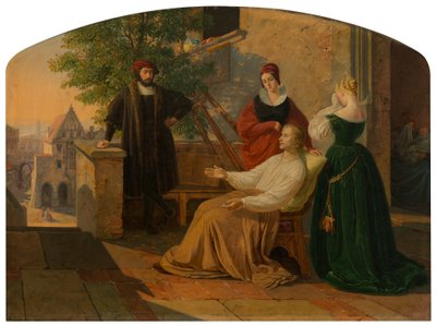 De sidste øjeblikke af Lucas van Leyden, 1843 af Josef Mánes