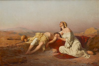 Hagar og Ismael i ørkenen af Josef Straka