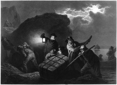 Smuglere på Sveriges østkyst, begyndelsen af det 19. århundrede af Josef Wilhelm Wallander