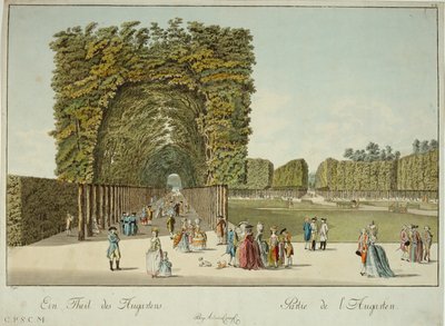 En del af Augarten-parken, der blev åbnet for offentligheden af kejser Joseph II ... (kobberstik) af Josef Ziegler