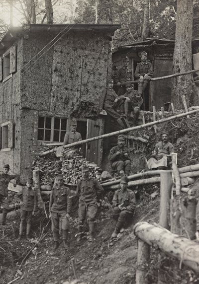 Album "Min verdenskrig - minder om den sydvestlige front i Kärnten, Italien, Trentino-Alto Adige) 31/03/1915-12/11/ 1918 - Josef Zohles Wien ": militærlejr (s/h foto) af Josef Zohles