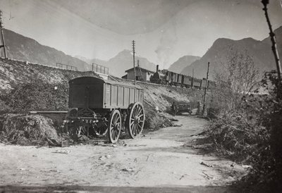 Album "Min verdenskrig - minder om den sydvestlige front i Kärnten, Italien, Trentino-Alto Adige) 31/03/1915-12/11/ 1918 - Josef Zohles Wien ": jernbane Tolmezzo (s/h foto) af Josef Zohles