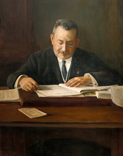 Portræt af Enric Prat de la Riba (1870-1917), catalansk nationalistisk politiker, 20. århundrede (maleri) af Josep Maria Marquès i Puig