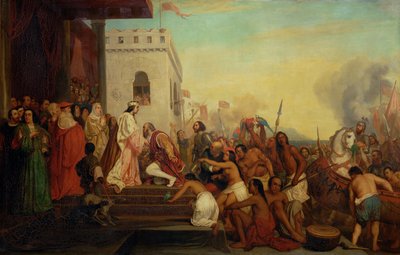 Christoffer Columbus modtaget af Ferdinand II og Isabella den Katolske ved sin hjemkomst fra Indien ... af Joseph Nicolas Robert Fleury