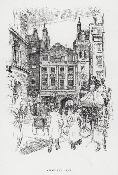 Chancery Lane (litho) af Joseph (after) Pennell