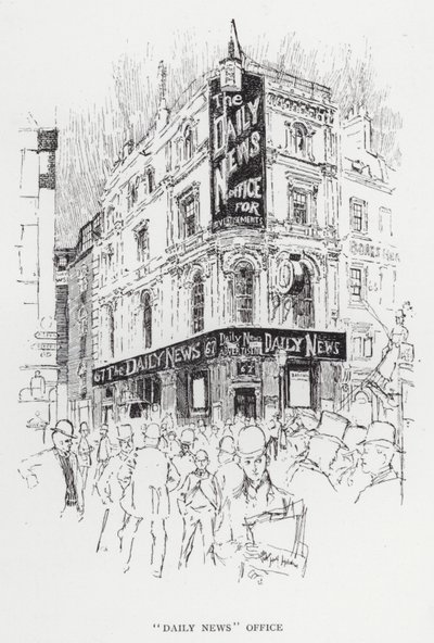 "Daily News" Office (litho) af Joseph (after) Pennell