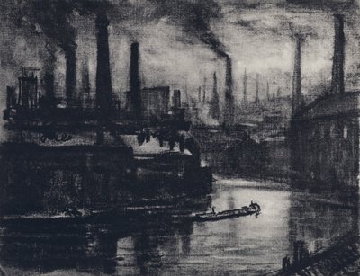 East London (litho) af Joseph (after) Pennell