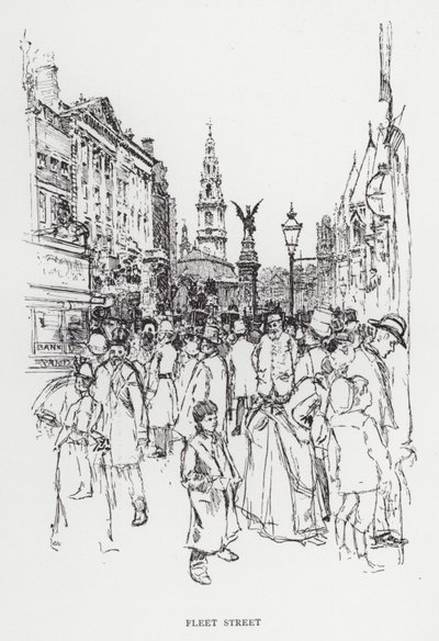 Fleet Street (litho) af Joseph (after) Pennell