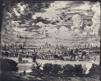 London, over Hampstead (litho) af Joseph (after) Pennell