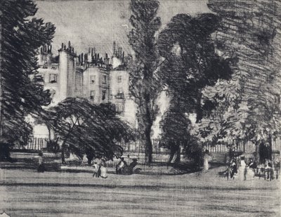 Park Lane, fra parken (litho) af Joseph (after) Pennell