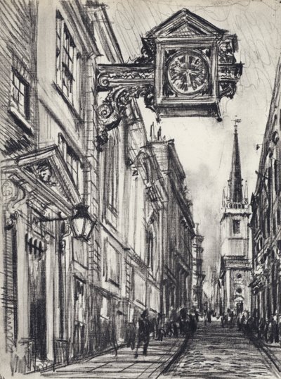 St Mary-at-Hill (litho) af Joseph (after) Pennell