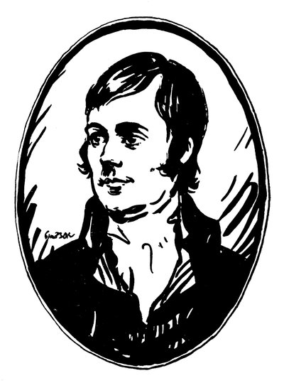 Robert Burns (farve litho) af Joseph (after) Simpson