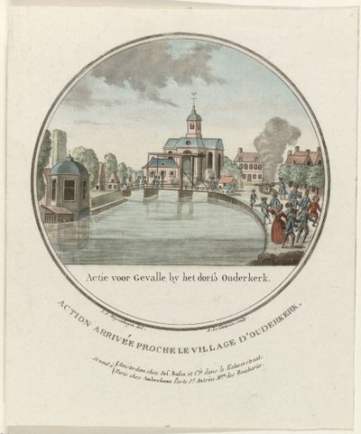 Angreb ved Ouderkerk aan de Amstel, 1787 Action for Gevalle af dorß Ouderkerk / Action arrivée proche le village d