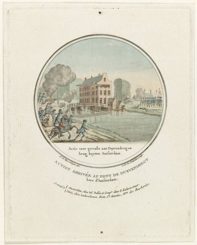 Angreb på Duivendrecht-broen, 1787 Action for Gevalle aan Duyvendregse brug buyten Amsterdam / Action arrivée au pont de Duyvendregt hors d