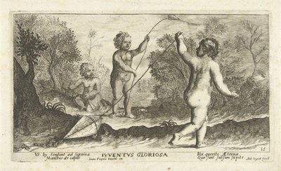 Børn, der flyver med drager Iuventus gloriosa (titel på objekt) af Joseph Antoine Cochet