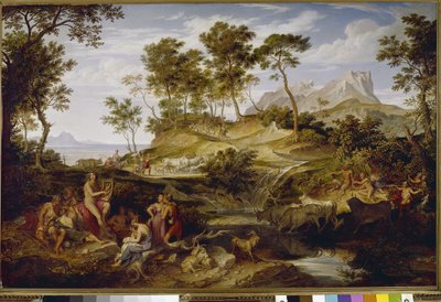 Apollo blandt de tessaliske hyrder. (olie på lærred af Joseph Anton Koch