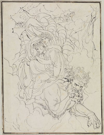 Dante og Vergil på Geryons ryg (Dantes »Inferno«, canto 17, vers 94) af Joseph Anton Koch