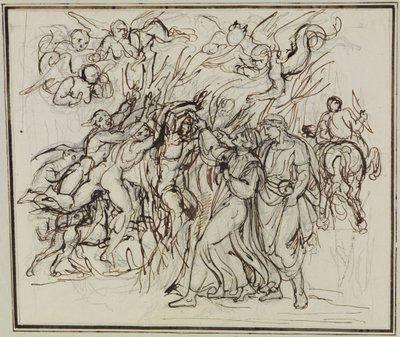 Dante og Vergil i selvmordernes skov (Dantes »Inferno«, 13. sang, vers 31) af Joseph Anton Koch