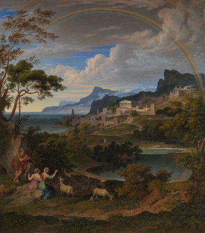 Heroisk landskab med regnbue, 1824. af Joseph Anton Koch
