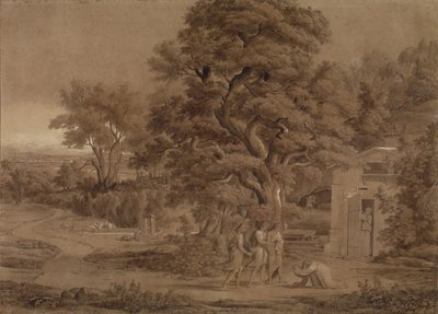 Landskab med Abraham og de tre engle i Mambre-dalen af Joseph Anton Koch