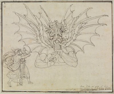 Lucifer (Dantes Inferno, Canto 34, vers 37) af Joseph Anton Koch