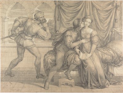 Paolo og Francesca, overrasket af Gianciotto Malatesta, 1809. af Joseph Anton Koch