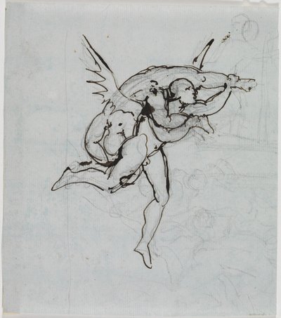 Studie af rådsherren fra Lucca, Dantes Inferno, sang 21, vers 34 af Joseph Anton Koch