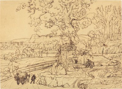 Den romerske Campagna med en gammel springvand af Joseph Anton Koch